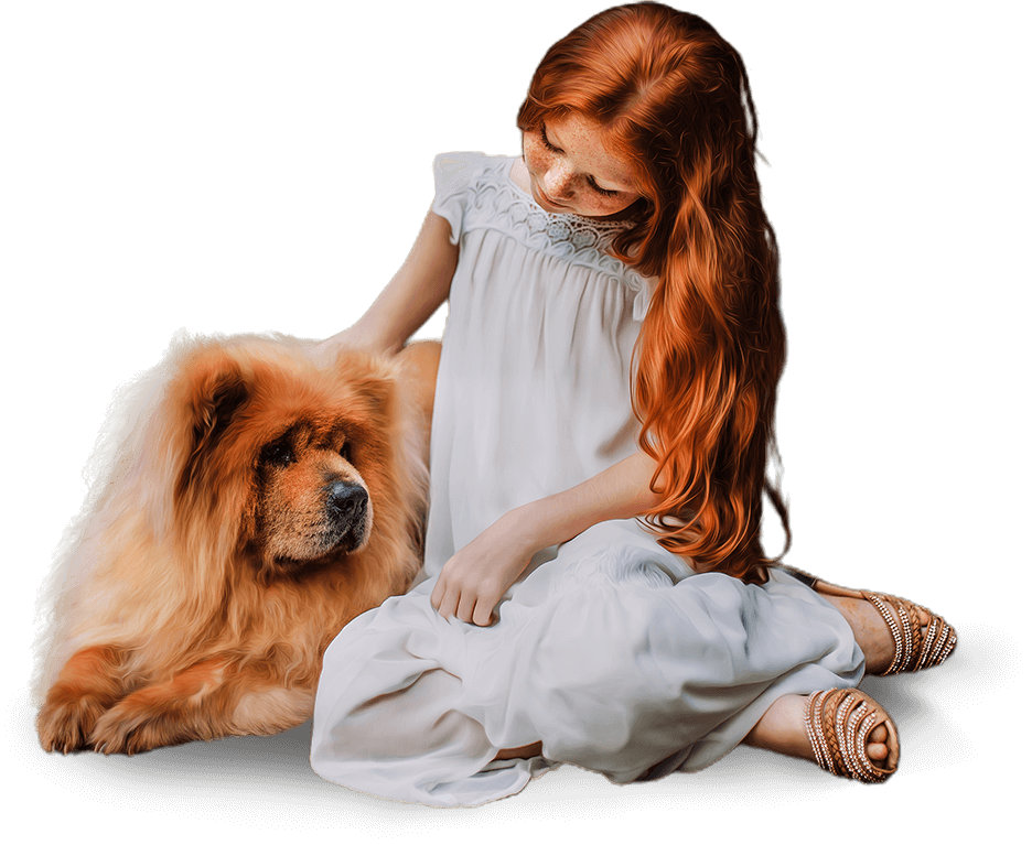 Hizmetlerimiz girl with dog - Hizmetlerimiz